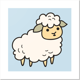 Cute Baby Lamb Doodle Drawing Posters and Art